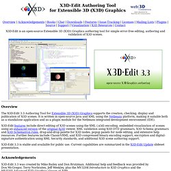 X3D-Edit 3.3 Authoring Tool for Extensible 3D (X3D) Graphics