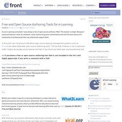 eFront: Open Source Authoring Tools for e-Learning
