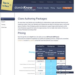 Authoring and Publishing Pricing Packages