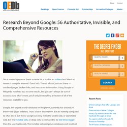 Research Beyond Google: 119 Authoritative, Invisible, and Compre