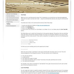Authorize.Net Testing