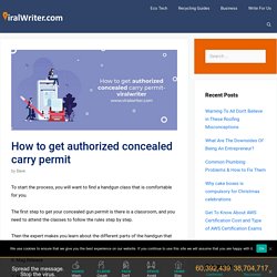 How to get authorized concealed carry permit