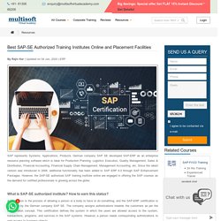 Best SAP-SE Authorized Training Institutes and Placement facilities - Multisoft Virtual Academy