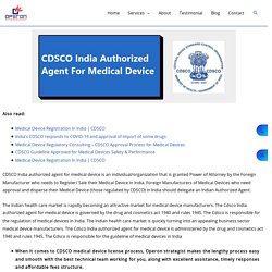 Cdsco India authorized agent for medical device