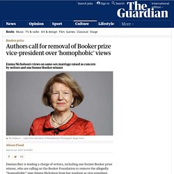 Authors call for removal of Booker prize vice-president over 'homophobic' views