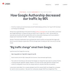 How Google Authorship decreased our traffic by 90%