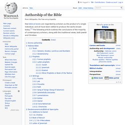 Authorship of the Bible