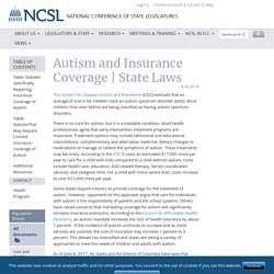 Autism and Insurance Coverage State Laws
