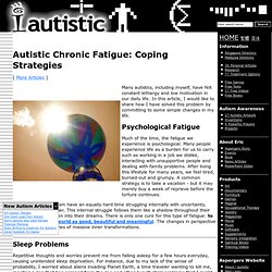 Autistic Chronic Fatigue: Coping Strategies