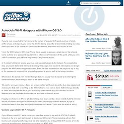 Auto-Join Wi-Fi Hotspots with iPhone OS 3.0
