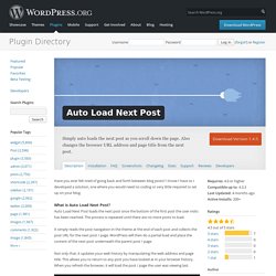 Auto Load Next Post — WordPress Plugins