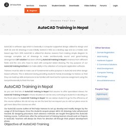 Finest AutoCAD Training in Nepal
