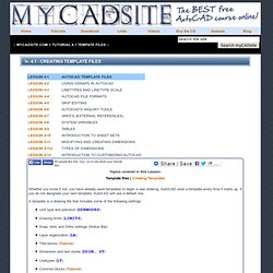 Free AutoCAD Tutorials : Template Files in AutoCAD 2010