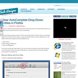 Clear AutoComplete DropDown Entries in Firefox