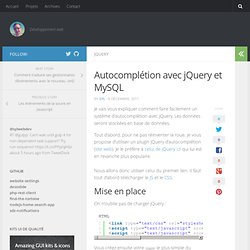 Autocomplétion avec jQuery et MySQL
