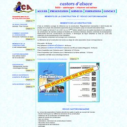 Les CASTORS D'ALSACE (V.06/2009) L'autoconstruction, la renovation, la construction, l’amenagement