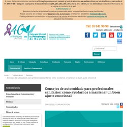 consejos-autocuidado-profesionales-sanitarios-como-ayudarnos-mantener-buen-ajuste-emocional