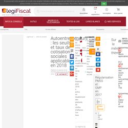 Autoentrepreneurs : les seuils et taux de cotisations sociales applicables en 2018 LégiFiscal