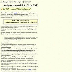 Calcul de la capacité d'autofinancement / CAF, peter greenfinch
