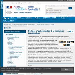 Modules d'autoformation à la recherche documentaire