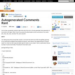 Autogenerated Comments Rant