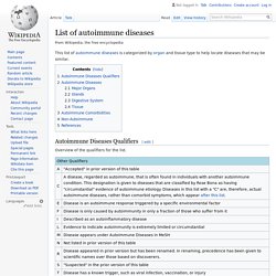 List of autoimmune diseases - Wikipedia