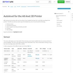 Autolevel for the A8 Anet 3D Printer [3DPrint.Wiki]