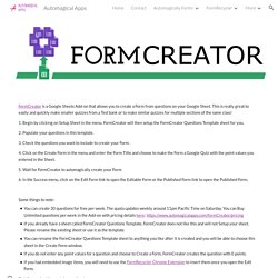 Automagical Apps - FormCreator