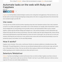 Automate tasks on the web with Ruby and Capybara