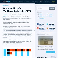 Automate These 30 WordPress Tasks with IFTTT