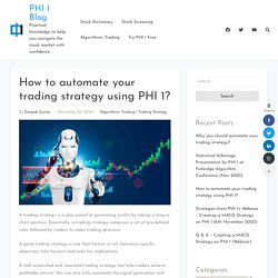 How to automate your trading strategy using PHI 1?