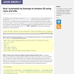 John Eberly » How I automated my backups to Amazon S3 using rsyn