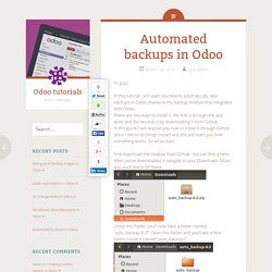 Automated backups in Odoo - Odoo tutorials