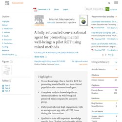 A fully automated conversational agent for promoting mental well-being: A pilot RCT using mixed methods