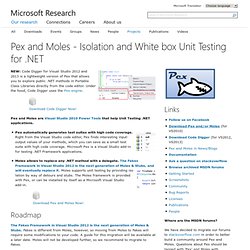Pex, Automated White box Testing for .NET
