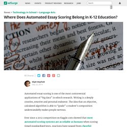 Where Does Automated Essay Scoring Belong in K 12 Education?