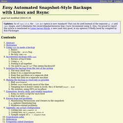 Easy Automated Snapshot-Style Backups with Rsync