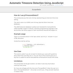 Automatic timezone detection using JavaScript