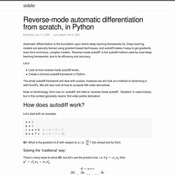 Reverse-mode automatic differentiation from scratch, in Python