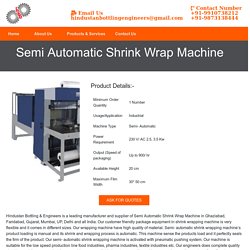 Semi Automatic Shrink Wrap Machine Manufacturer Supplier India