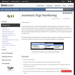 Automatic Page Numbering