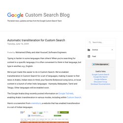 Google Custom Search: Automatic transliteration for Custom Search