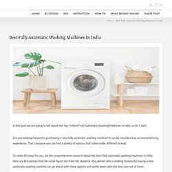 Best Washing Machines In India 2019