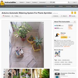 Arduino Automatic Watering System For Plants Sprinkler
