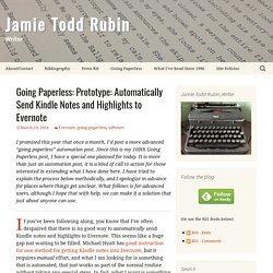 Prototype: Automatically Send Kindle Notes and Highlights to Evernote
