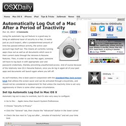 Automatically Log Out of a Mac After a Period of Inactivity