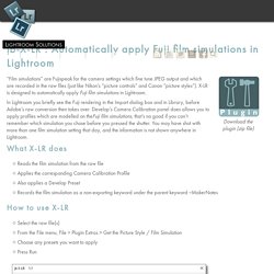 jb-X-LR : Automatically apply Fuji film simulations in Lightroom – Lightroom Solutions