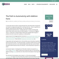 The Path to Automaticity with Addition Facts