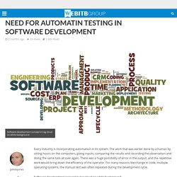 NEED FOR AUTOMATIN TESTING IN SOFTWARE DEVELOPMENT
