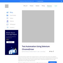 Test Automation Using Selenium ChromeDriver